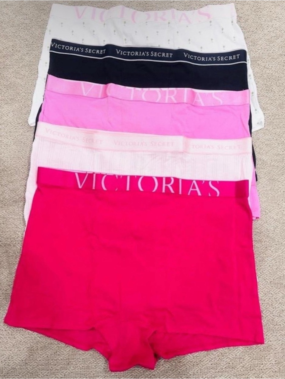 Victoria's Secret Pink & Black high- waist Boyshorts 5-Pack size XXL